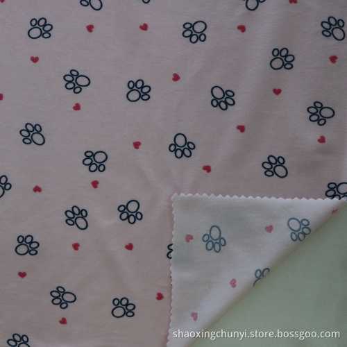 Lovely Design Stretchy Mixed Fabric Poly92% SP8% Printed Peach Single Jersey Fabric For Baby/Kids Sleepwear